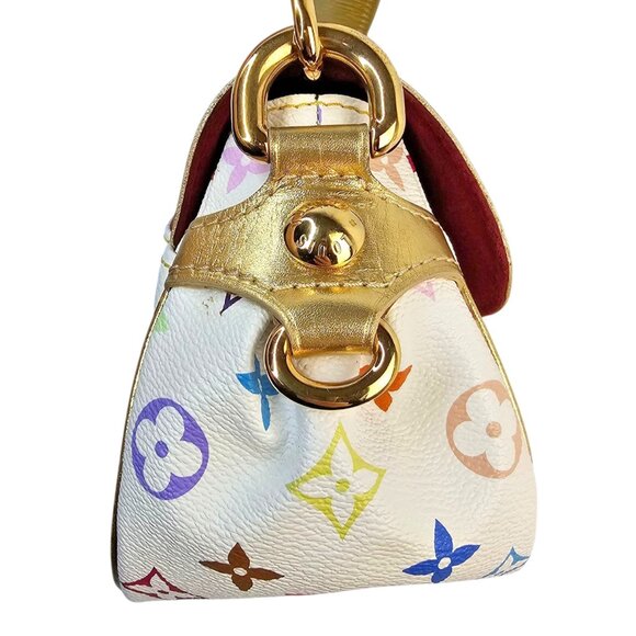 LOUIS VUITTON Monogram Multicolor Marilyn White Murakami Gold Chain Small Bag LV - Picture 12 of 16